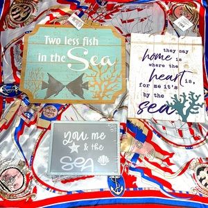 New 3 Piece “Sea” Bathroom Decorative Wall Accents